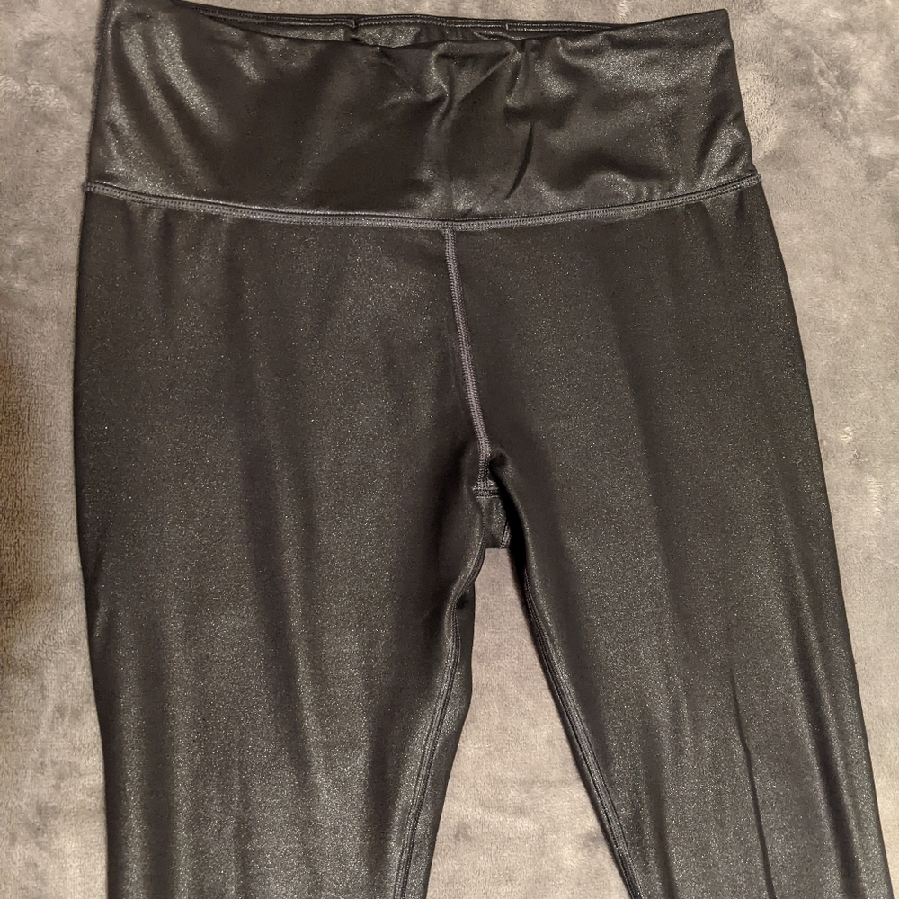 Athletes black shimmer high rise leggings